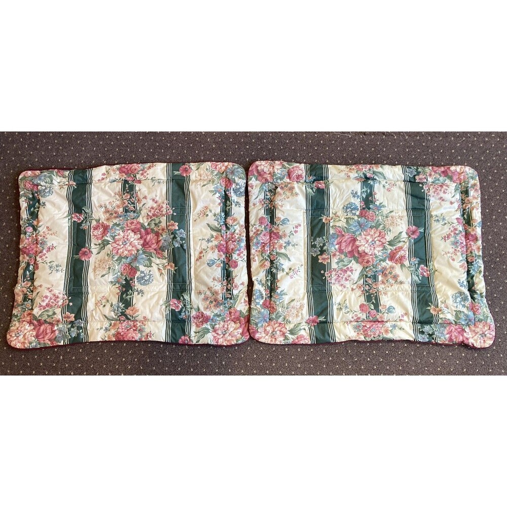 Croscill Home Fashions Granada Floral Cottage Pillow Shams Standard Set Vintage